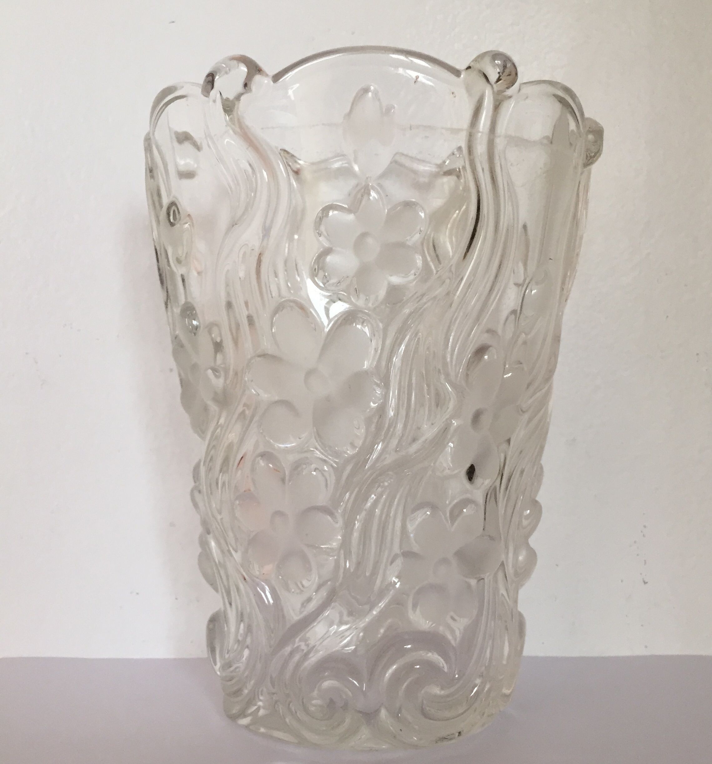 Molded glass vase