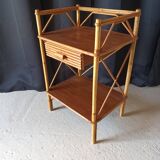 Vintage rattan bedside table