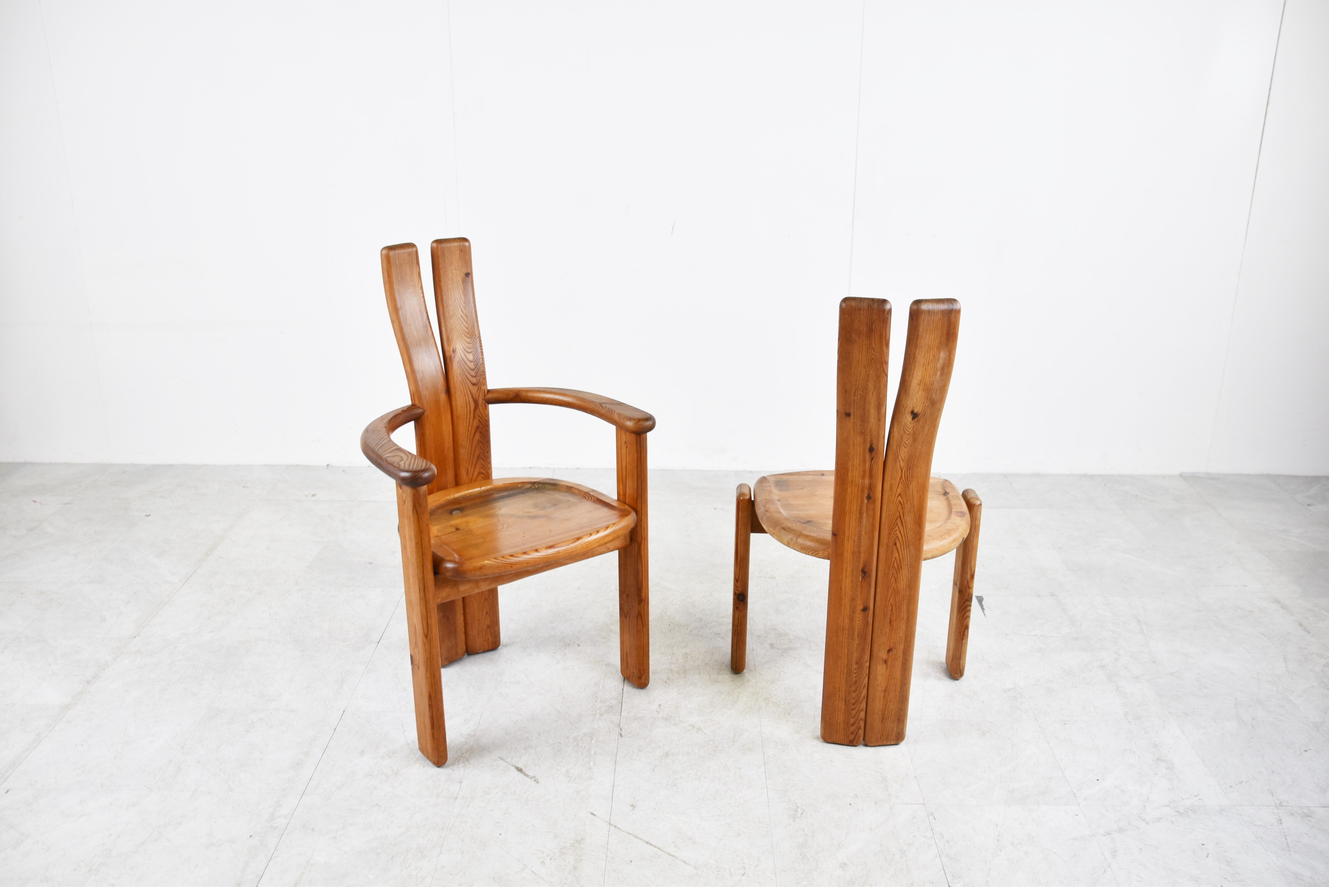 Set of 5 Brutalist dining chairs by Vamdrup Stolefabrik, 1960s