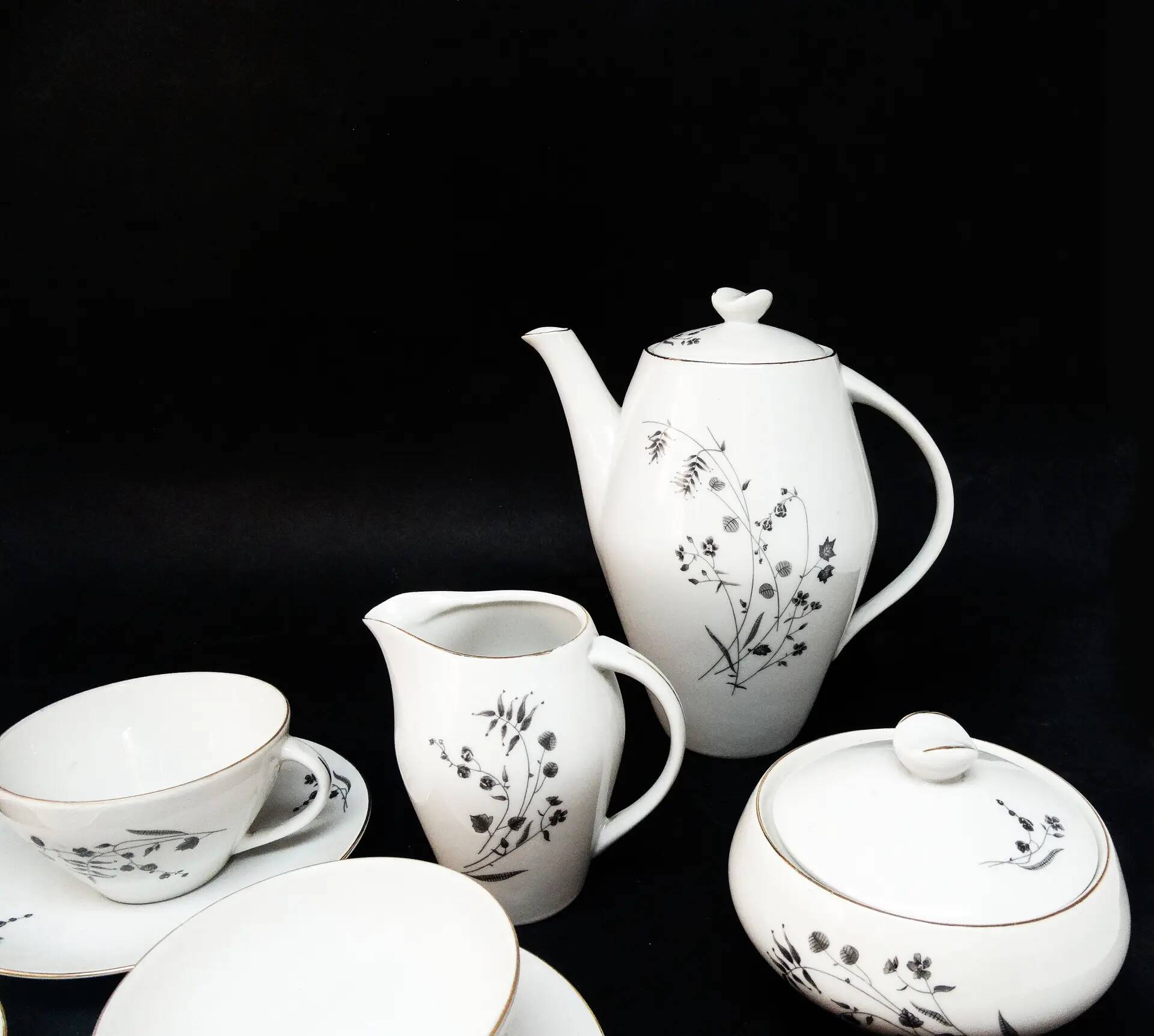 Joanna coffee set, modernism, porcelain, Poland, 1970s