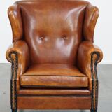 Sheepskin Leather Wingback Chair