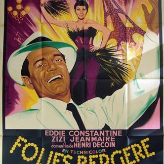 Affiche cinéma originale de 1956.Folies bergère.Zizi Jeanmaire