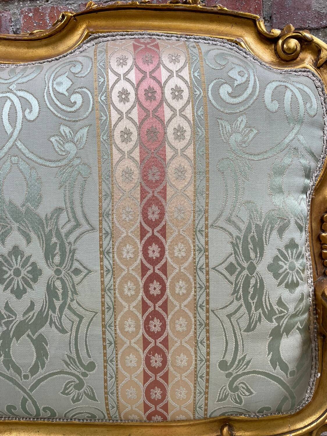 Antique Louis XV Style Gilded Sofa with Gobelin Upholstery