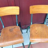 Suite of four school chairs 50/60 years