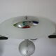 Glass and metal mushroom lamp