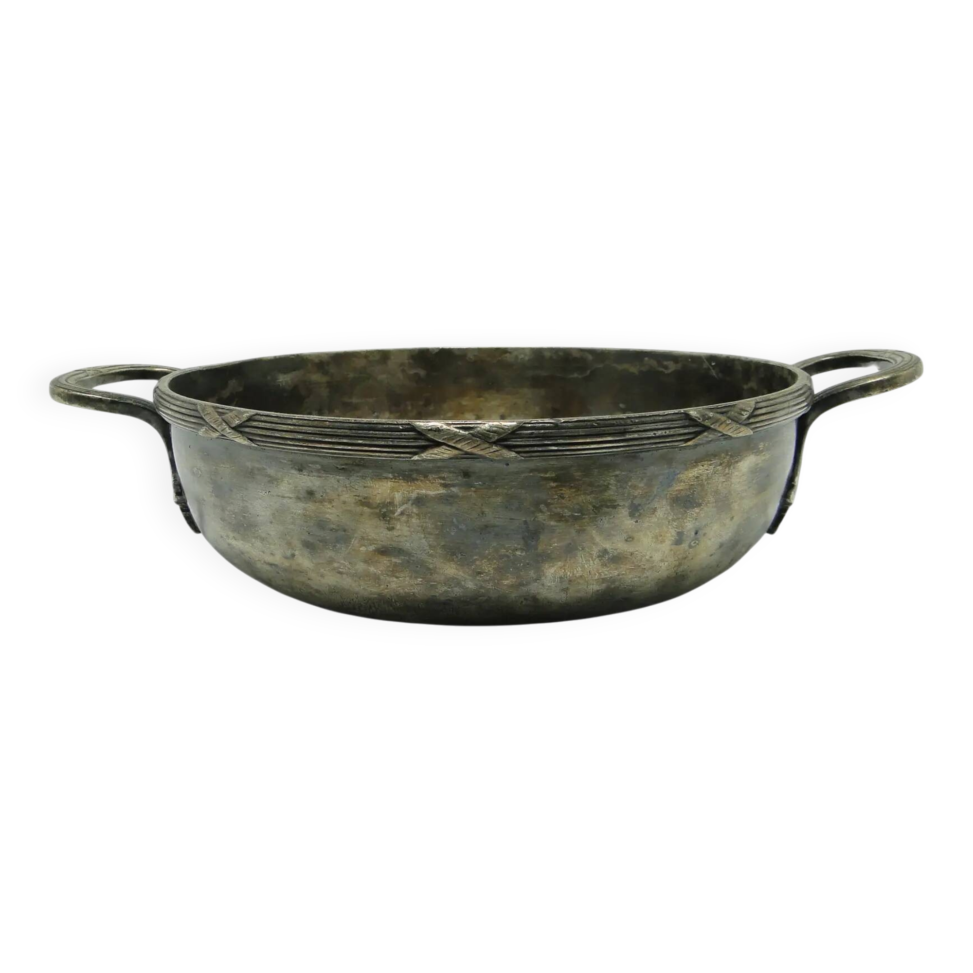 Eclectic pot, patinated brass, Austria, early 20th century