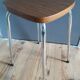 chrome Formica stool, brown seat 60s / Vintage