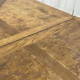 Chippendale extendable dining table in oak and burl elm