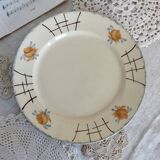 Vintage Round Earthenware Serving Dish - Delicate Floral Decor