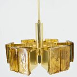 Mid-century design brass and resin pendant, 1960s / Hungary