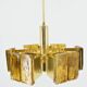 Mid-century design brass and resin pendant, 1960s / Hungary