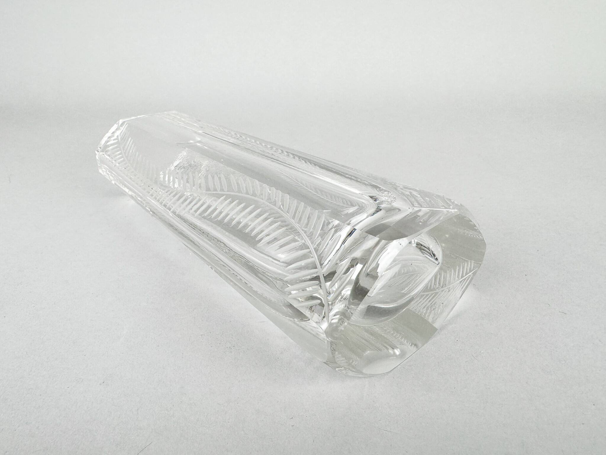 Art Deco Facet Cut Glass Vase