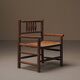Wicker armchair in solid wood, handcrafted, France, around 1950.