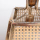 Pair of vintage suspensions in wood, brass and cannage under altuglass