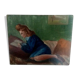 Table oil on cardboard woman elongated years 40-50