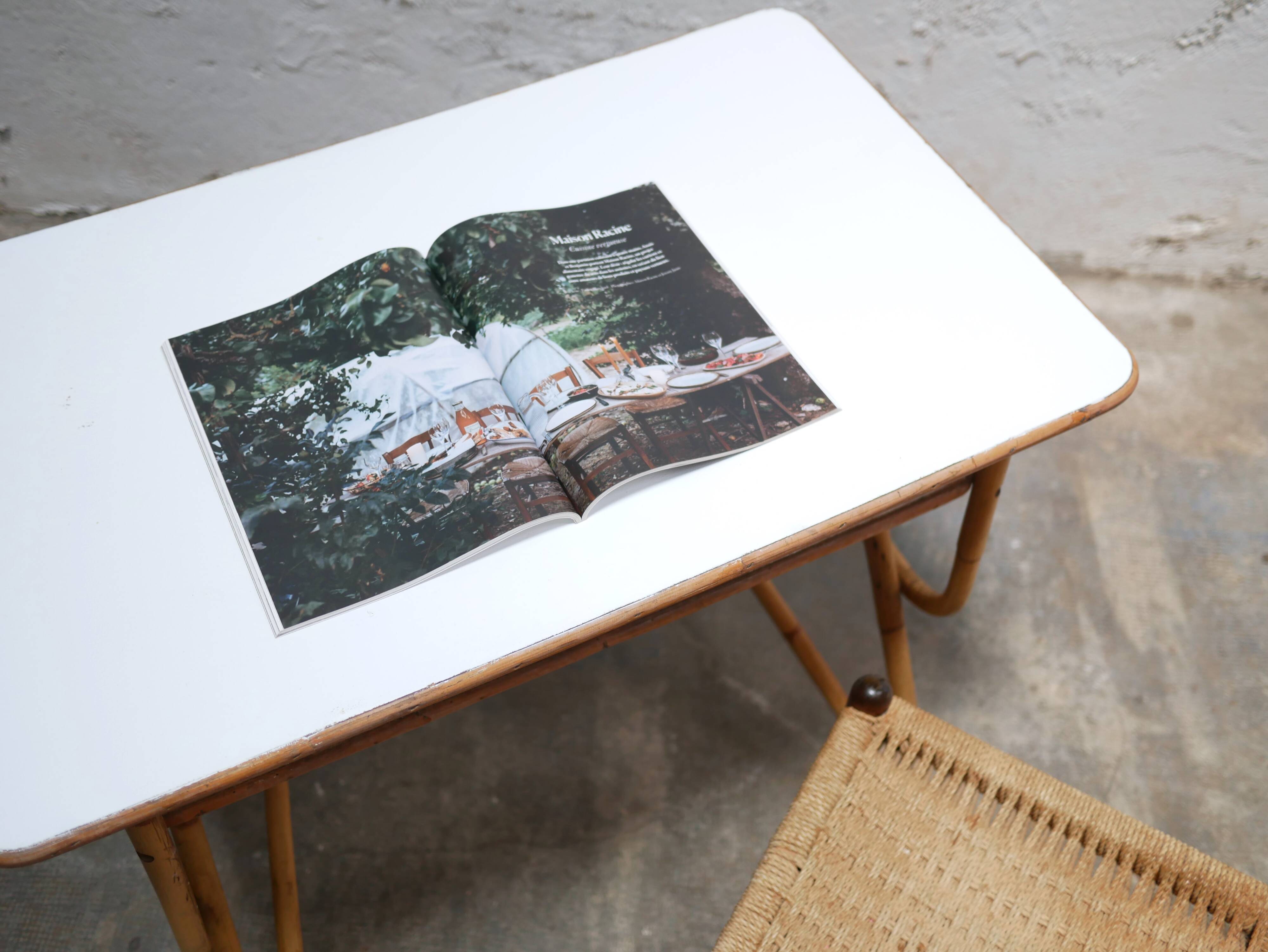 Bureau vintage en rotin