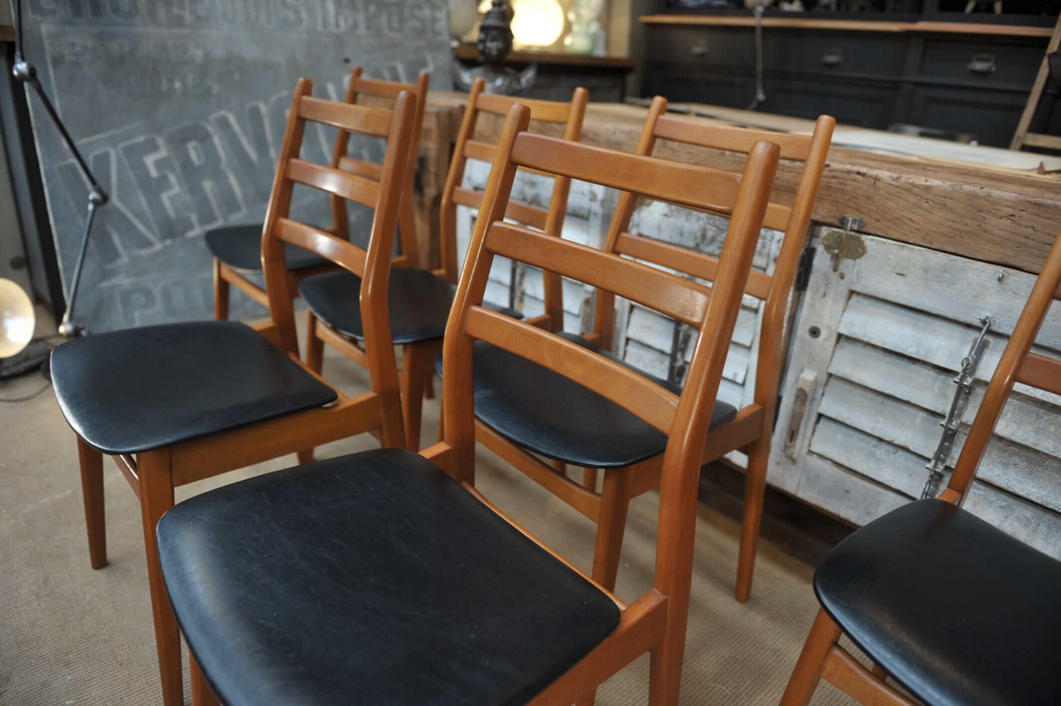 Lot de 6 ancienne chaises vintage 1960