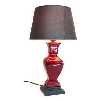 Chic ceramic and velvet vintage lamp