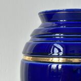 Royal blue vase with gold edging