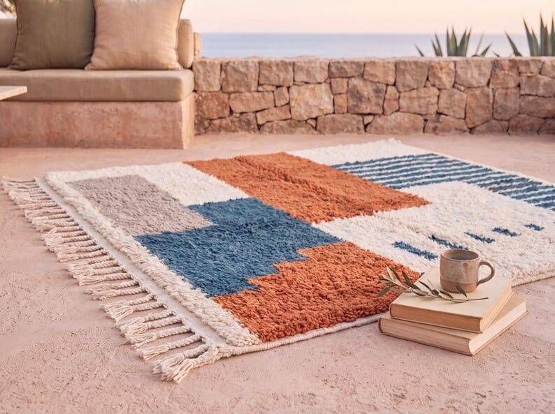 Magnificent authentic traditional Berber rug handmade 150/250 cm.