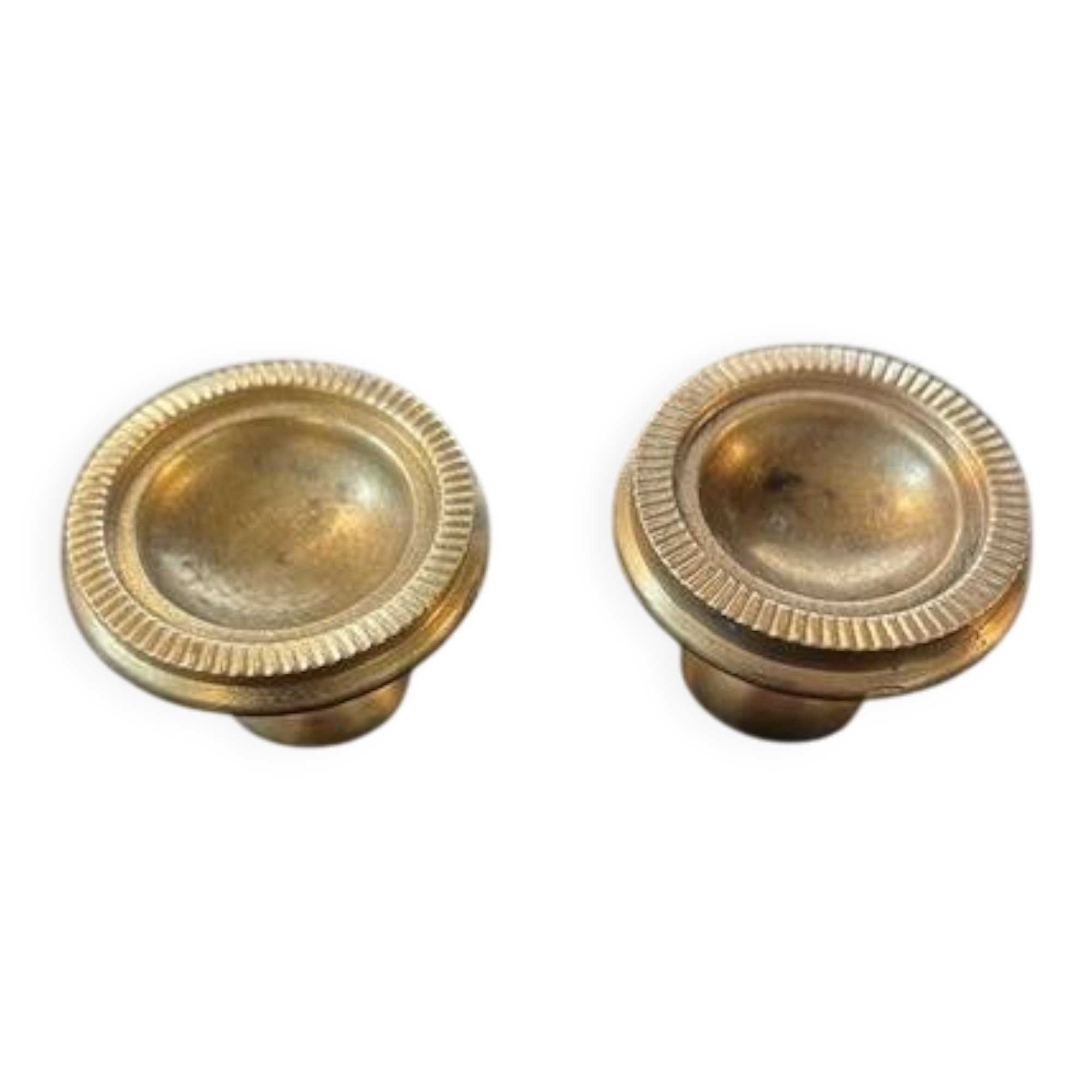 pair of Empire handles in solid chiselled brass