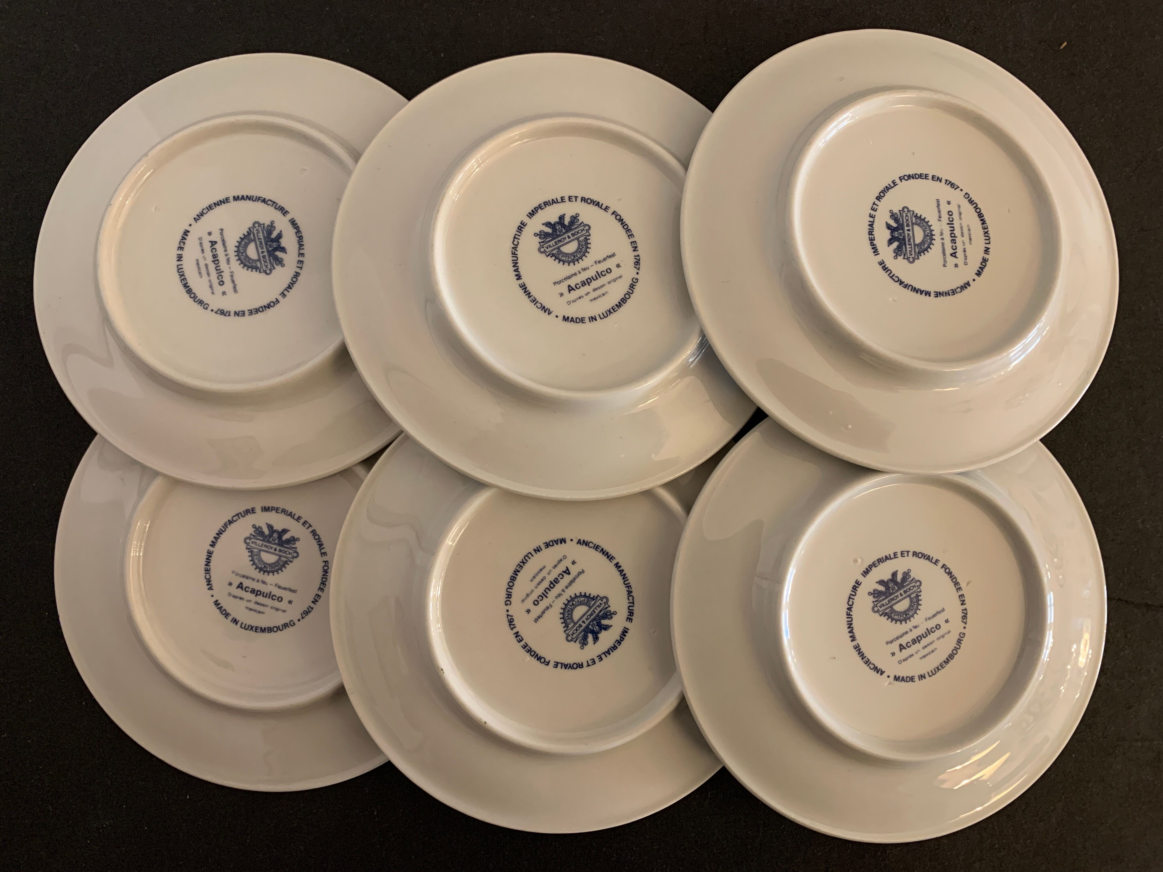 6 plates or under cups Villeroy and Boch, Acapulco model