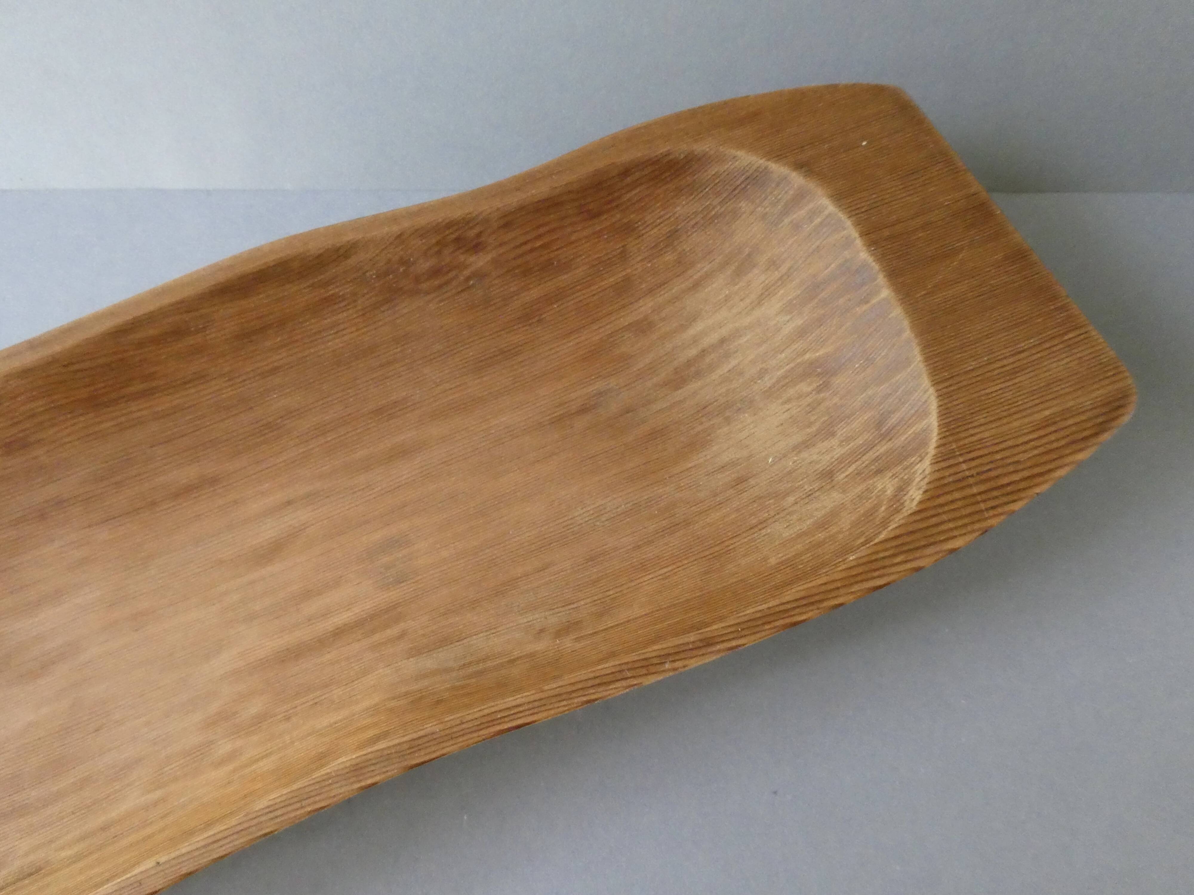 Large solid wood bowl, hand carved