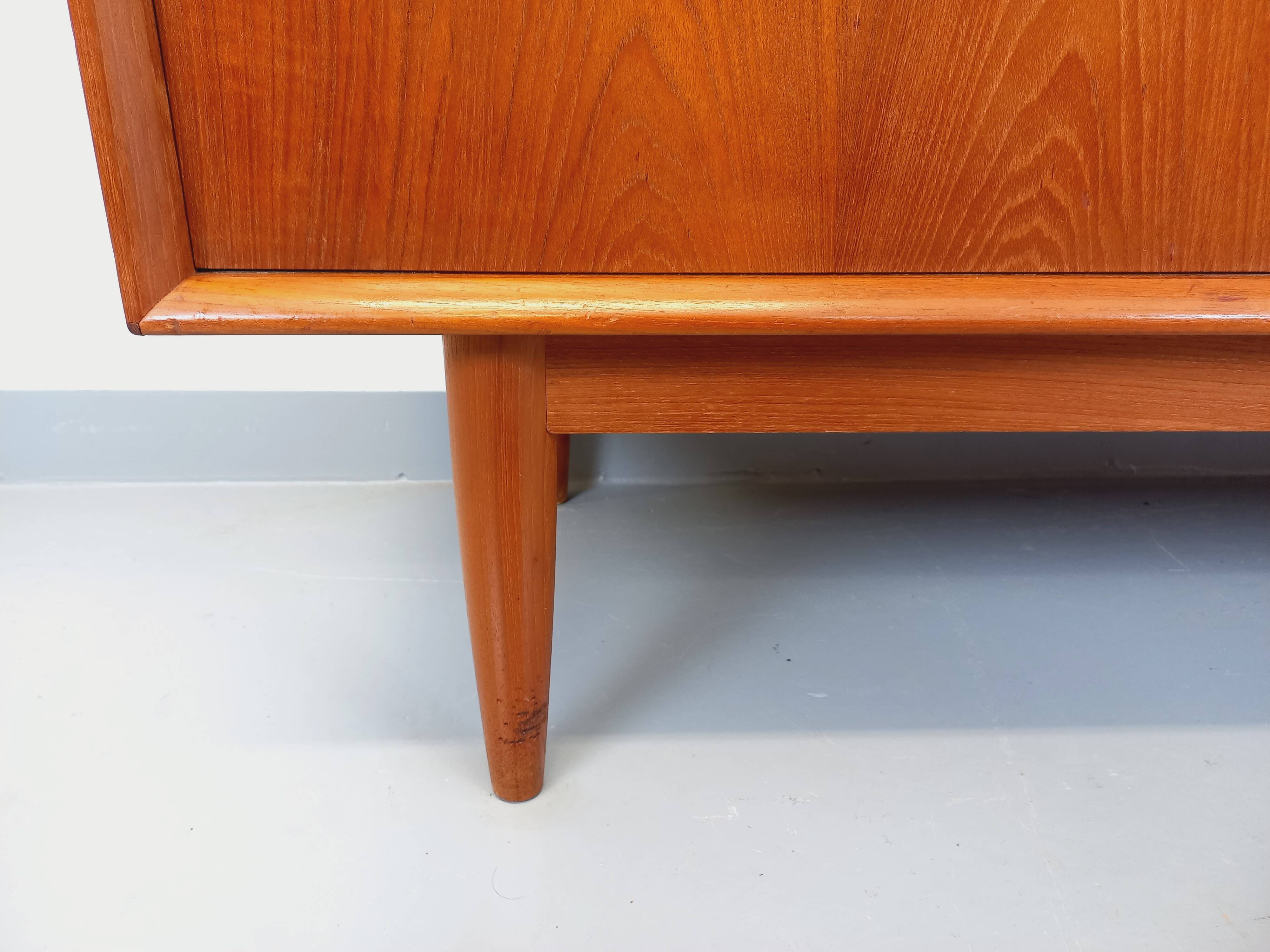 Vintage Scandinavian teak sideboard from the 60s by designer Edvard Valentinsen for Samcom