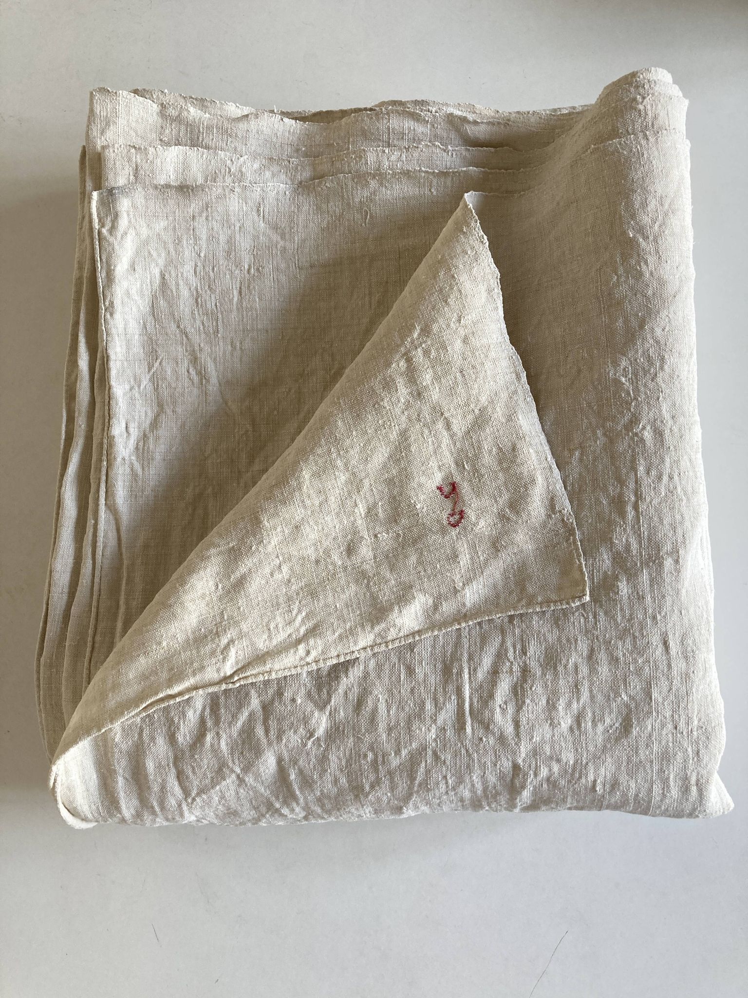 Nappe de ferme de réserve en lin brut 19e L260cm