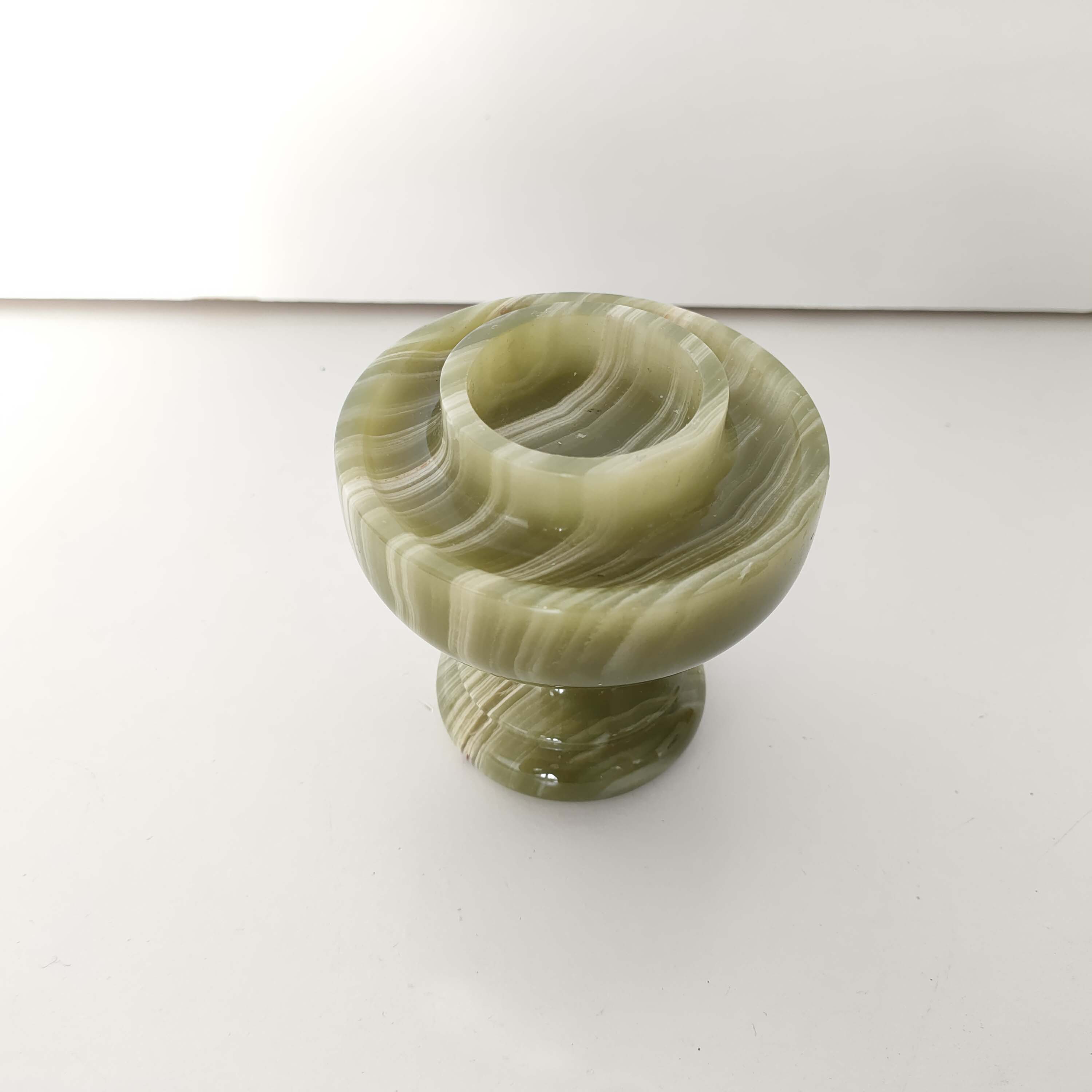 Candlestick in green onyx