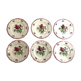 Assiettes à dessert Gien Lorraine décor fleur tulipe