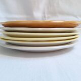 Vintage yellow orange and white dinner plates