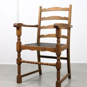 Chaises médiévales vintage en chêne, lot de 4