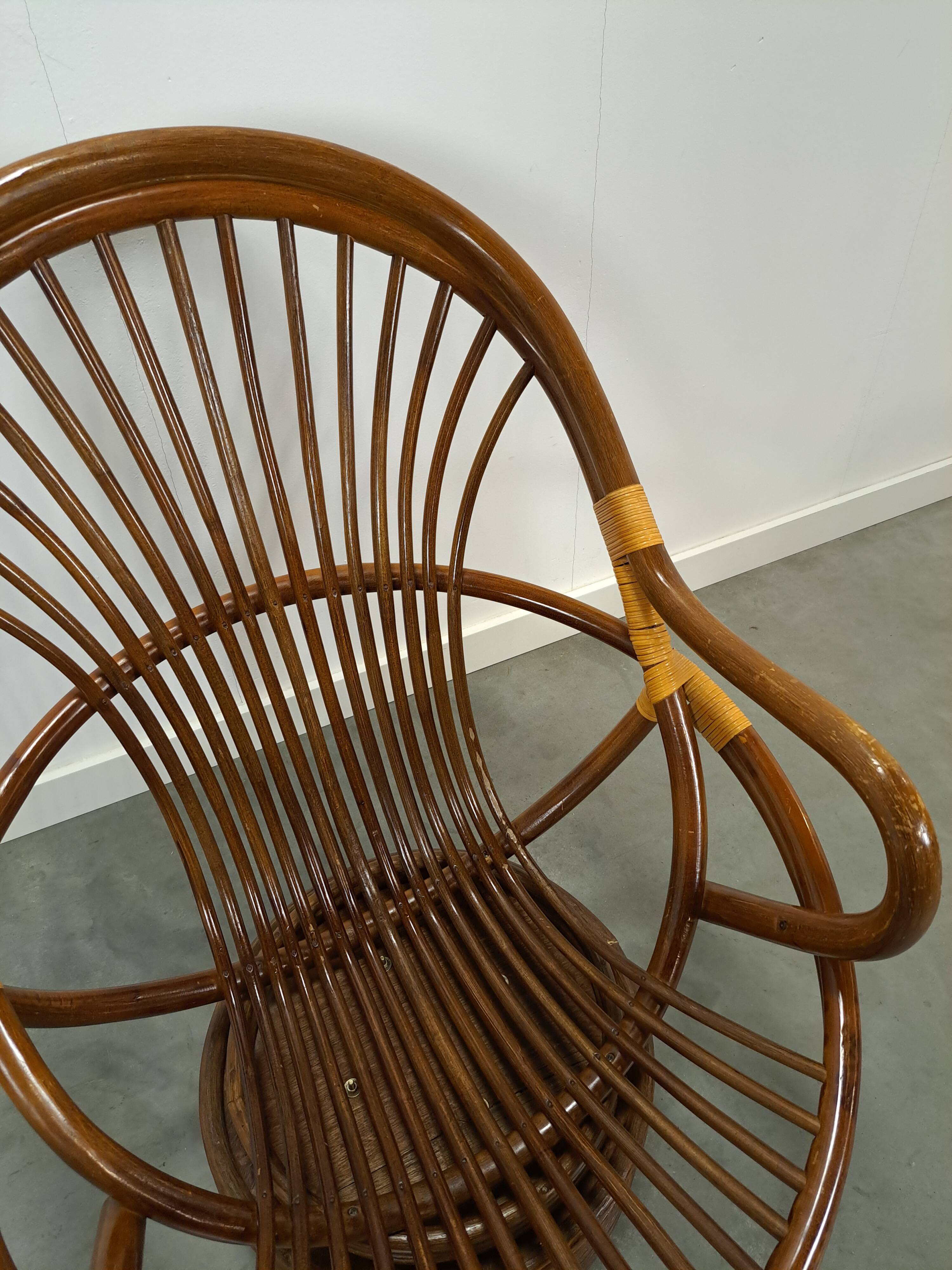 Rotan manou draai stoel