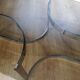 Coffee table in smoked glass and chrome by designer Paul Legeard, 70s