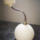 Wall lamp old opaline silver metal globe & porcelain base Art Deco 1930 TBE gooseneck