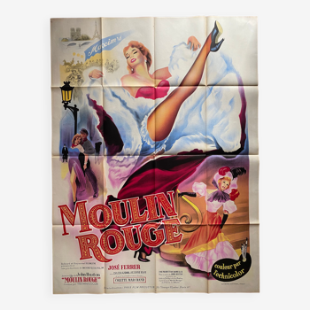 Original cinema poster "Moulin Rouge" John Huston, French cancan 120x160cm 1952