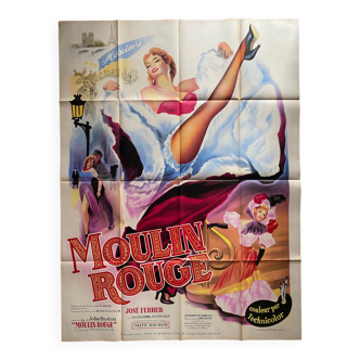 Affiche cinéma originale "Moulin Rouge" John Huston, French cancan 120x160cm 1952
