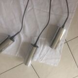 Suspension 3 lights 1970s in stainless steel