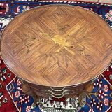 3-drawer side table in rosewood and oak, 1970s Louis XV style work