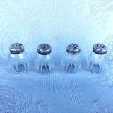 Vintage Cardeilhac/Christofle Crystal Salt & Pepper Cellars: 950 Silver Lid