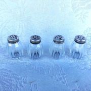 Vintage Cardeilhac/Christofle Crystal Salt & Pepper Cellars: 950 Silver Lid