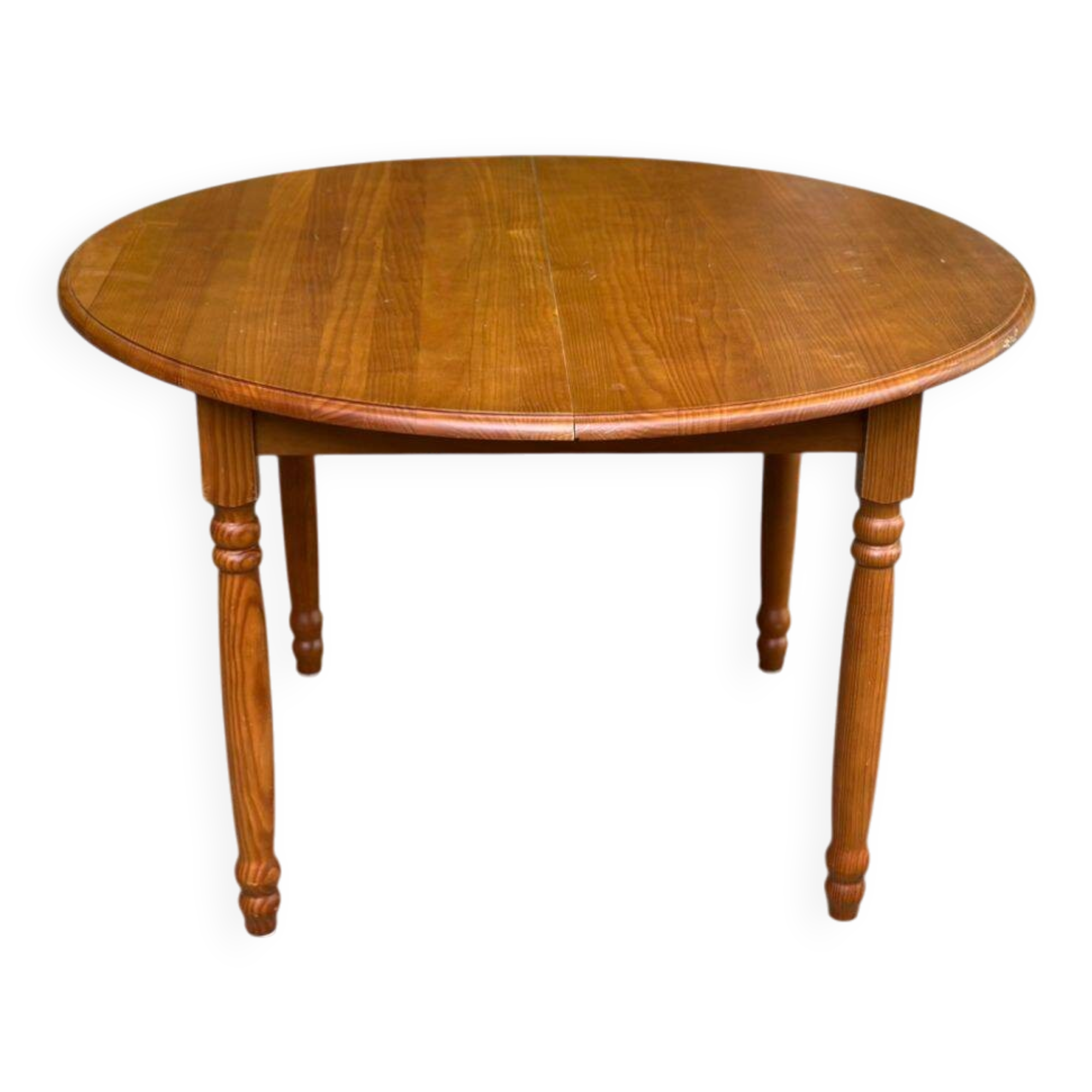 Round extendable dining table Louis Philippe in solid wood 118cm