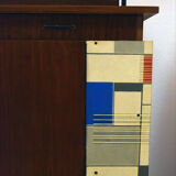Mid-century decorated sideboard with internal lighting by Società Italiana Compensati Curvati