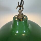 Industrial Green Enamel Factory Pendant Lamp from Revo, 1950s