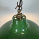 Suspension industrielle en tôle émaillée verte par Revo, années 1950