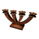 Candlestick/Advent candle holder, made of wood with 4 copper candle holders