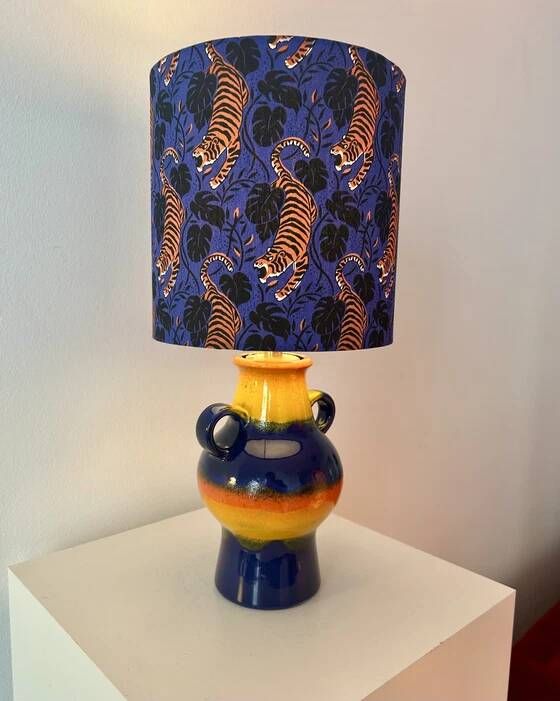 Upcycled table lamp made from an original 1970s Pop Art Dümler & Breiden vase.