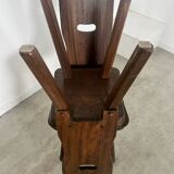 Lot 2 old chair in solid elm brutalist design from the 60s