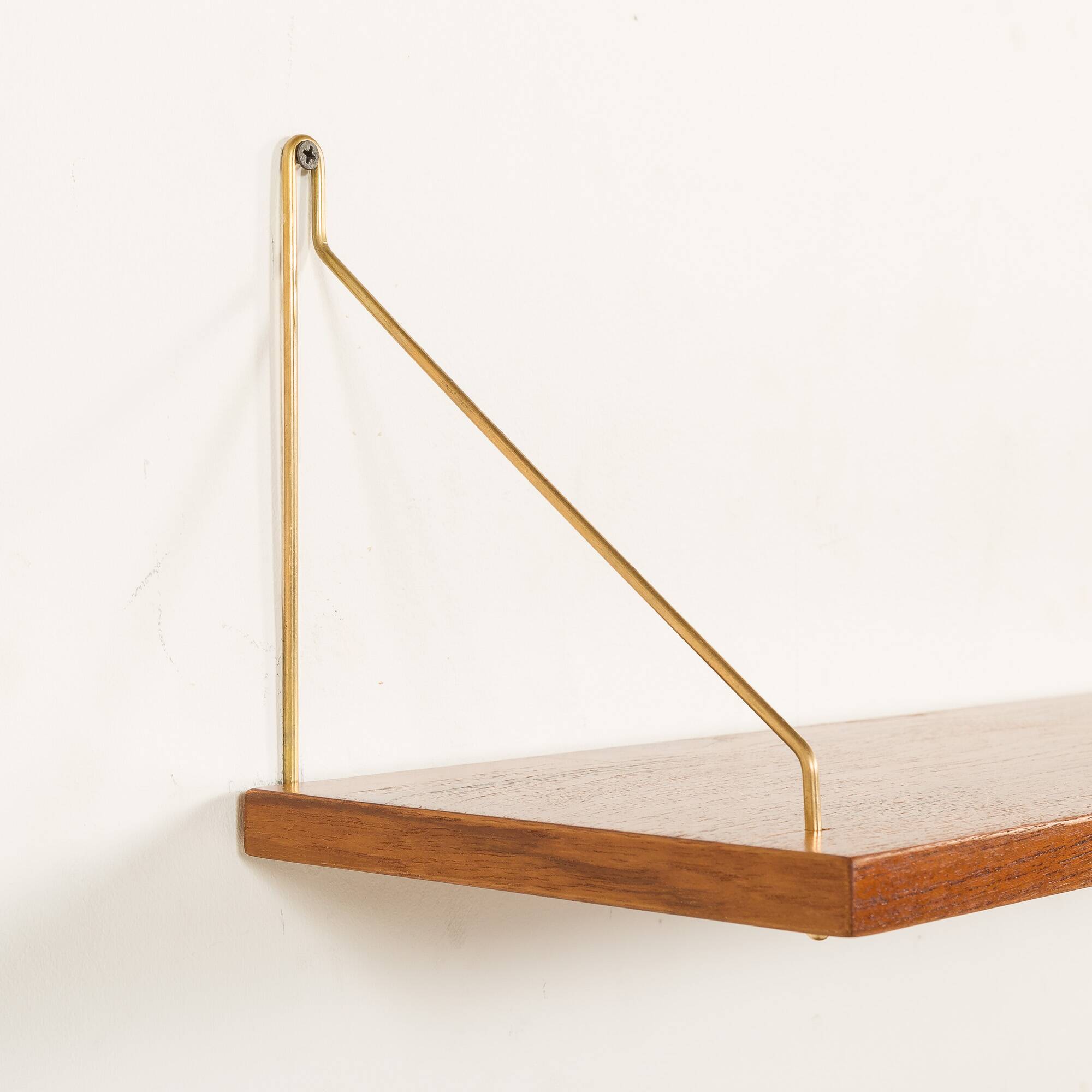 Danish mid century teak floating shelves set of 3, 1960s